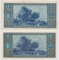 1945-1946. 10.000P-100.000BP 7db inflációs pengő elcsúszott előlapi nyomatokkal T:II-,III