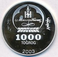 Mongólia 2003. 1000T Ag "Ázsia történelme - Buddha" (19,90g/0.999) T:PP fo.
Mongolia 2003...