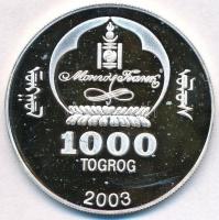 Mongólia 2003. 1000T Ag "Ázsia történelme - Transz-Szibériai Expressz" (19,36g/0.999) T:PP...