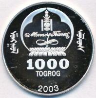 Mongólia 2003. 1000T Ag "Ázsia történelme - Attila a hun" (19,37g/0.999) T:PP fo.
Mongoli...