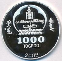 Mongólia 2003. 1000T Ag "Ázsia történelme - Kínai Nagy Fal" (19,80g/0.999) T:PP
Mongolia ...