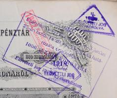 Budapest 1918. "Egyesült Budapesti Fővárosi Takarékpénztár" részvénye 600K értékben, szelv...