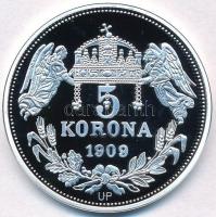 DN "Királyi koronák - I. Ulászló 5 korona 1909" Ag emlékérem tanúsítvánnyal (20,05g/0.999/...