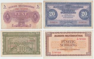 Ausztria / Szövetséges megszállás 1944. 5Sch + 10Sch + 20Sch + 50Sch T:II,III Austria / Allied occupation 1944. 5 Schilling + 10 Schilling + 20 Schilling + 50 Schilling C:XF,F