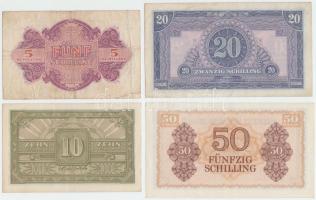 Ausztria / Szövetséges megszállás 1944. 5Sch + 10Sch + 20Sch + 50Sch T:II,III
Austria / Allied occu...