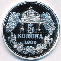 DN "Királyi koronák - Ottó 5 korona 1909" Ag emlékérem tanúsítvánnyal (20,02g/0.999/38,61m...