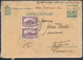 1924 Gottwald László Schima Bandi modorában készült grafikája postán elküldve