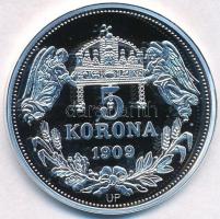 DN "Királyi koronák - II. Mátyás 5 korona 1909" Ag emlékérem tanúsítvánnyal (19,96g/0.999/...