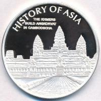 Cook-szigetek 2005. 1$ Ag Ázsia történelme - A khmerek megépítik Angkor Vatot Kambodzsában (19,70g/0.999) T:PP  Cook Islands 2005. 1 Dollars Ag History of Asia - The Khmers build Angkorvat in Cambodscha (19,70g/0.999) C:PP