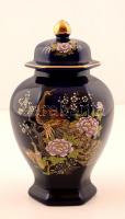 Fedeles madaras váza, matricás, jelzett (Japan), hibátlan, m:23 cm
