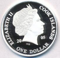 Cook-szigetek 2005. 5$ Ag "Ázsia történelme - Ópiumháború - Kína és Brit Birodalom" (20,45...