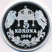 DN "Királyi koronák - Mária Terézia 5 korona 1909" Ag emlékérem tanúsítvánnyal (20,05g/0.9...