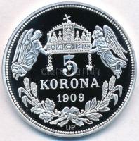 DN "Királyi koronák - Vencel 5 korona 1909" Ag emlékérem tanúsítvánnyal (20,06g/0.999/38,6...