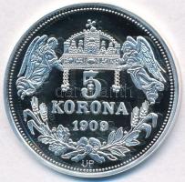 DN "Királyi koronák - Salamon 5 korona 1909" Ag emlékérem tanúsítvánnyal (20,09g/0.999/38,...