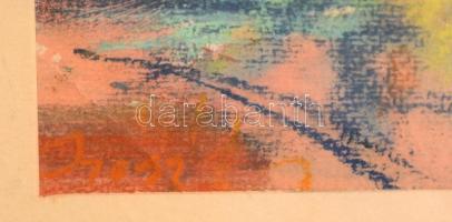 Orosz jelzéssel: Kompozíció. Pasztell, papír, üvegezett keretben, 35×25 cm