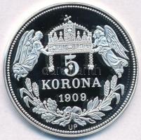 DN "Királyi koronák - Imre 5 korona 1909" Ag emlékérem tanúsítvánnyal (20,13g/0.999/38,61m...