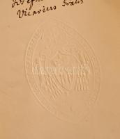 1876  Simor János(1813-1891) esztergomi érsek vikáriusa által aláírt latin nyelvű okmány hidegpecsét...