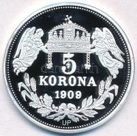 DN "Királyi koronák - Albert 5 korona 1909" Ag emlékérem tanúsítvánnyal (20,12g/0.999/38,6...