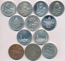 12db-os vallási érem tétel, az érmeken II. János Pál pápa képmásával T:2,2-
12pcs of religious comm...