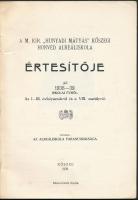 A M. kir. "Hunyadi Mátyás" Kőszegi Honvéd Alreáliskola értesítője az 1938-39. iskolai évrő...