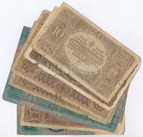 1912-1920. 10db-os vegyes magyar korona bankjegy tétel T:III,III-,IV