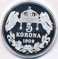DN "Királyi koronák - II. Lajos 5 korona 1909" Ag emlékérem tanúsítvánnyal (20,07g/0.999/3...