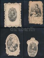 cca 1890-1900 4 db csipkés szentkép, apró sérülésekkel
