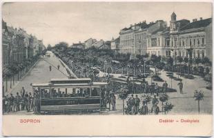 Sopron, Deák tér, villamos, hátoldalon viaszpecséttel (fa)