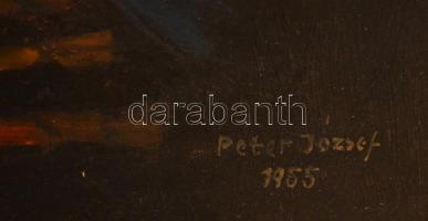 Péter József(?-?): Önarckép. Olaj, farost, jelzett, fa keretben, 45×60 cm