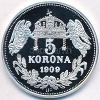 DN "Királyi koronák - Aba Sámuel 5 korona 1909" Ag emlékérem tanúsítvánnyal (20,06g/0.999/...
