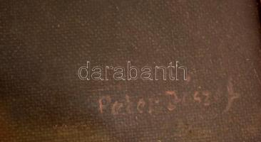 Péter József(?-?): Önarckép mint munkásőr. Olaj, farost, jelzett,üvegezett fa keretben, 37x26 cm