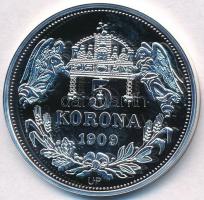 DN "Királyi koronák - II. Géza 5 korona 1909" Ag emlékérem tanúsítvánnyal (20,10g/0.999/38...