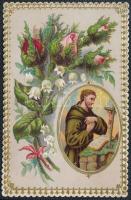 cca 1900 Assisi Szent Ferencet ábrázoló litho szentkép