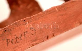 Péter József (?-?): Öntőmunkás. Terrakotta, jelzett, apró hibákkal, m:27 cm