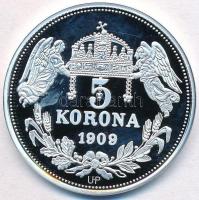 DN "Királyi koronák - I. Béla 5 korona 1909" Ag emlékérem tanúsítvánnyal (20,11g/0.999/38,...