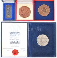 Vegyes plakett tétel, közte DN "UVATERV - Nívó díj" Br plakett eredeti tokban, 1985. "...