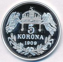 DN "Királyi koronák - II. Ferdinánd 5 korona 1909" Ag emlékérem tanúsítvánnyal (20,07g/0.9...