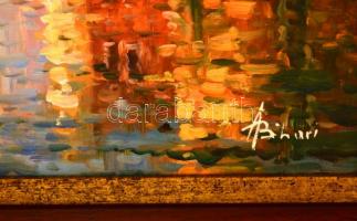 Bihari Ágnes (?-): Velence. Olaj, farost, jelzett, újszerű keretben, 40×30 cm