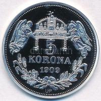 DN "Királyi koronák - V. Ferdinánd 5 korona 1909" Ag emlékérem tanúsítvánnyal (20,18g/0.99...