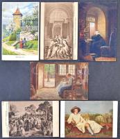 Kb. 192 db német művészlap, vegyes minőségben / Cca. 192 German art postcards, mixed quality