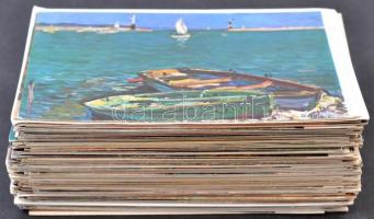 Kb. 175 db MODERN főleg használatlan művészlap, festmények, vegyes minőség / Cca. 175 modern mostly ...