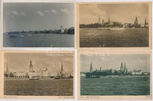 6 db RÉGI városképes lap a Baltikumról, vegyes minőség / 6 old town-view postcards from the Baltic region, mixed quality