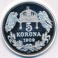 DN "Királyi koronák - II. István 5 korona 1909" Ag emlékérem tanúsítvánnyal (20,16g/0.999/...