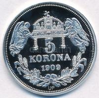 DN "Királyi koronák - III. István 5 korona 1909" Ag emlékérem tanúsítvánnyal (20,05g/0.999...