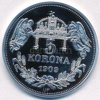 DN "Királyi koronák - V. István 5 korona 1909" Ag emlékérem tanúsítvánnyal (20,04g/0.999/3...