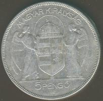 1930. 5P Ag "Horthy jobbra" T:3