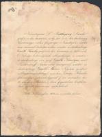 1898 Batthyány László gróf és Coreth Mária Terézia grófnő esküvői hirdetménye, kissé megviselt állapotban
