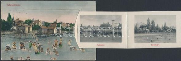 Balatonföldvár, fürdőzők, leporellolap