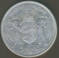 1930. 5P Ag "Horthy jobbra" T:3 pici ph