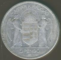 1930. 5P Ag "Horthy jobbra" T:3 pici ph